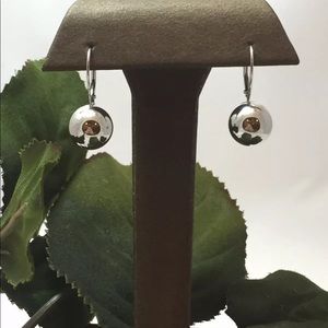 8mm 14K Pure Solid Gold White/Yellow Ball Earrings